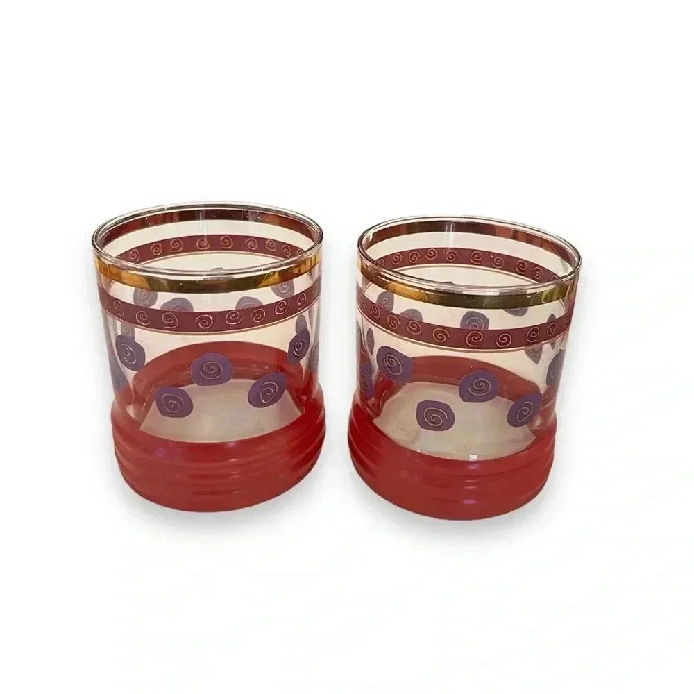 Vintage SAKURA SANGO 70s/80s MCM Retro Lowball Glasses - Set of 6 - Picture 4 of 4